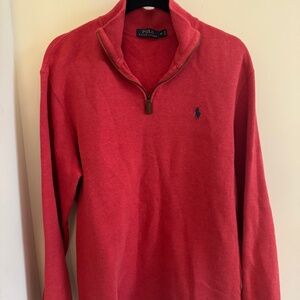 Ralph Lauren Men’s Long Sleeve Red Quarter Zip Size M